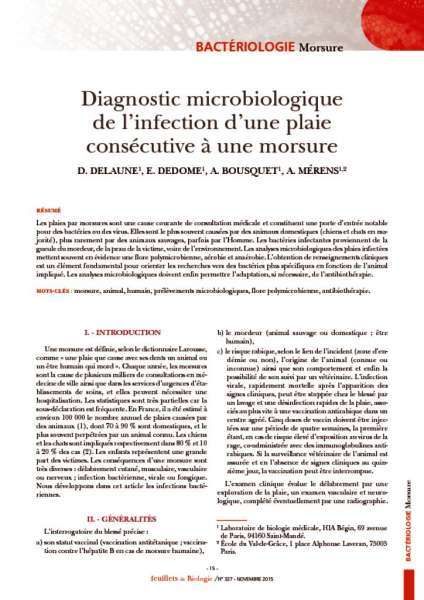 thumbnail of Diagnostic microbiologique d une morsure(1)