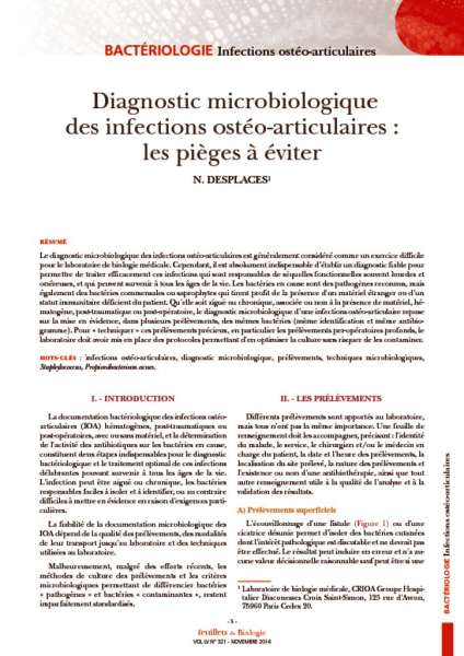 thumbnail of INFECTIONS OSTEO-ARTICULAIRES