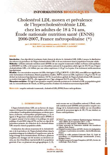 thumbnail of epidemiologie hypercholesterolemies LDL 5